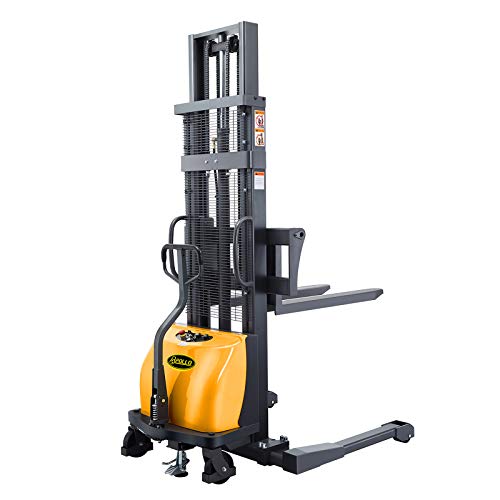 APOLLOLIFT Semi-Electric Straddle Stacker 3300lbs 118" Lifting with Adj. Forks Material Lift