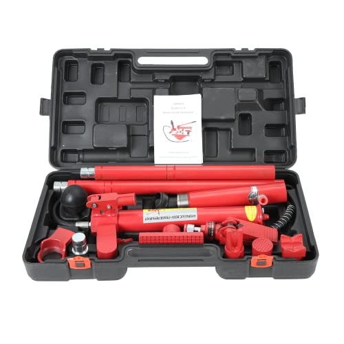 TYFYB 10 Ton Porta Power Kit - 2M(78.7 inch) Oil Hose Hydraulic Car Jack Ram for Loadhandler Truck Bed Unloader Farm and Hydraulic Equipment Construction - Red, CY3058