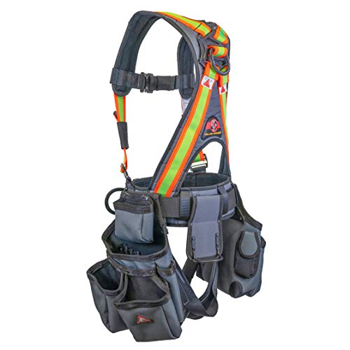 Super Anchor Safety 6151-GHX Deluxe Full Body Harness plus All-Pakka Tool Bag Combo, X-Large, Hi-Viz