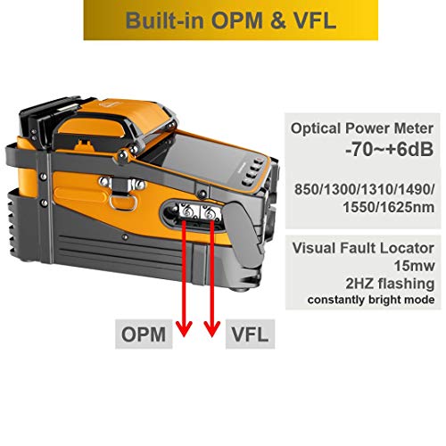 QIIRUN Fusion Splicer AI-9 Toolbox Kit with Auto Focus and 6 Motors for Trunk Line Construction, AI-9 Fusion Splicer Fiber Optic with Tutorial Video for Cable Splicing Projects