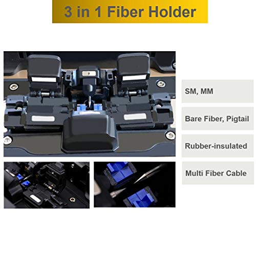 QIIRUN Fusion Splicer AI-9 Toolbox Kit with Auto Focus and 6 Motors for Trunk Line Construction, AI-9 Fusion Splicer Fiber Optic with Tutorial Video for Cable Splicing Projects