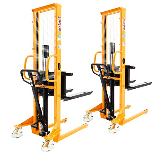 APOLLOLIFT Manual Pump Lift Truck Pallet Stacker Hand Forklift 1100lbs Capacity 63" Lift Height