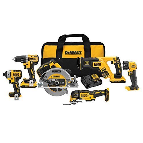 DEWALT 20V MAX Power Tool Combo Kit, 6-Tool Cordless Power Tool Set with 2 Batteries and Charger (DCK684D2)